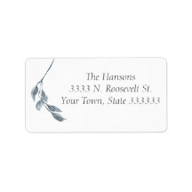 Blue Greenery Leicht zu lesende Rücksendeadresse