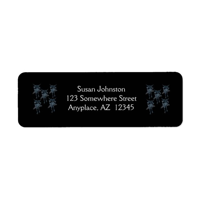 Blue Gremlin Gang Halloween Address Label (Vorne)
