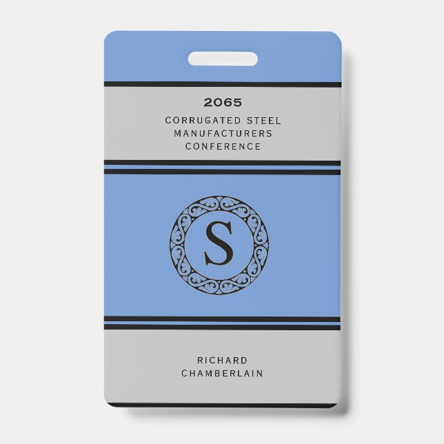 Blue & Grey Conference Abzeichen mit Logo Ausweis (Vorderseite)