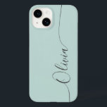 Blue Grey Elegant Calligraphy Script Name Case- Case-Mate iPhone 14 Hülle<br><div class="desc">Blue Gray Elegant Calligraphy Script Custom Personalisiert Name iPhone 14 Smart Phone Cases zeichnen sich durch ein modernes,  einfaches und stilvolles Design aus,  mit Ihrem personalisierten Namen in eleganter handgeschriebener Schrift Typografie auf opal blauem Hintergrund. Entworfen von ©Evco Studio www.zazzle.com/store/evcostudio</div>