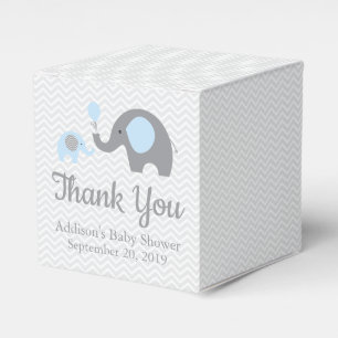 Blue Grey Elephant Themed Baby Dusche Gefälligkeit Geschenkschachtel