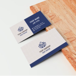 Blue Grey Minimalist Modern Company Logo Visitenkarte