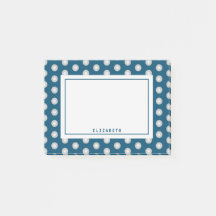 Blue Grey Polka Dot Name Template