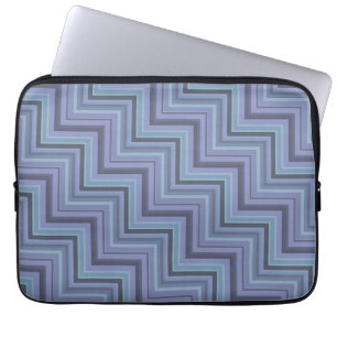 Blue-grey stripes stairs pattern laptopschutzhülle