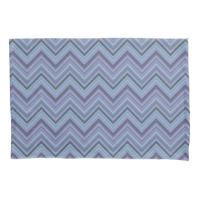 Blue-Grey Zigzag Stripes Kissenbezug (Vorderseite)