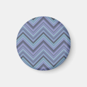 Blue-Grey Zigzag Stripes Magnet