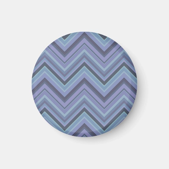 Blue-Grey Zigzag Stripes Magnet (Vorne)