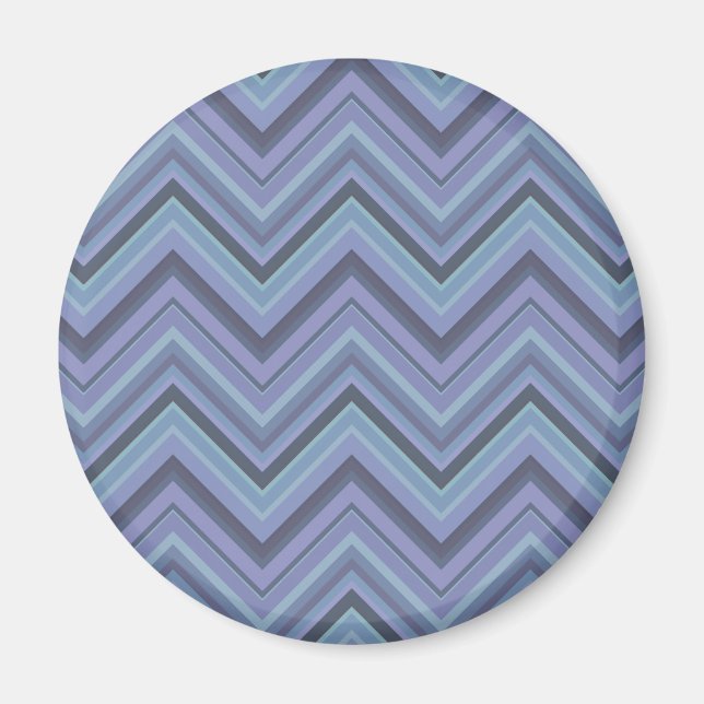 Blue-Grey Zigzag Stripes Magnet (Vorne)