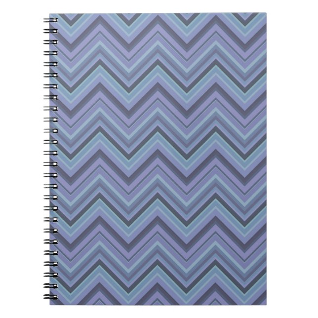 Blue-Grey Zigzag Stripes Notizblock (Vorderseite)