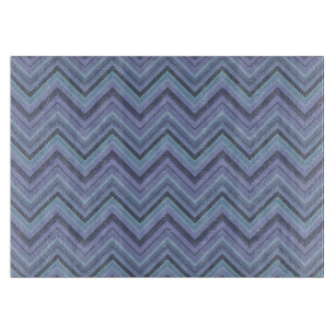 Blue-Grey Zigzag Stripes Schneidebrett