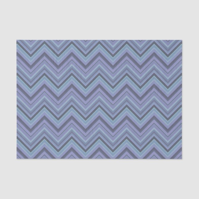 Blue-Grey Zigzag Stripes Seidenpapier (Vorderseite)