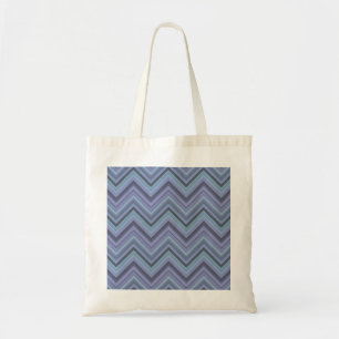 Blue-Grey Zigzag Stripes Tragetasche