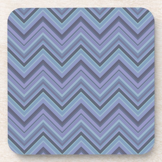 Blue-Grey Zigzag Stripes Untersetzer (Vorderseite)