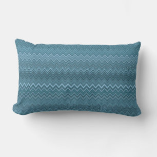Blue Grey Zigzag Wavy Muster Lendenkissen