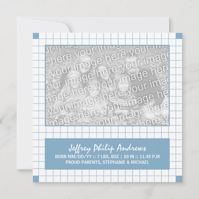Blue Grid Foto Ankündigung (Vorderseite)