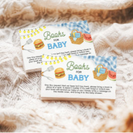 Blue GRILLEN Baby Shower Books for Baby Begleitkarte