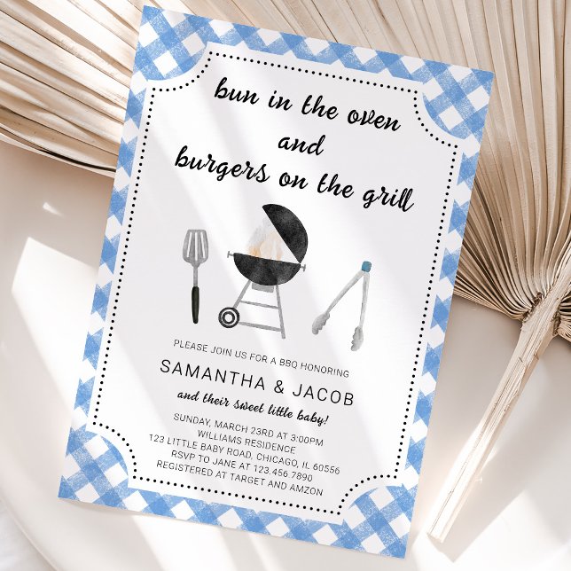 Blue GRILLEN Baby Shower Einladung (Von Creator hochgeladen)