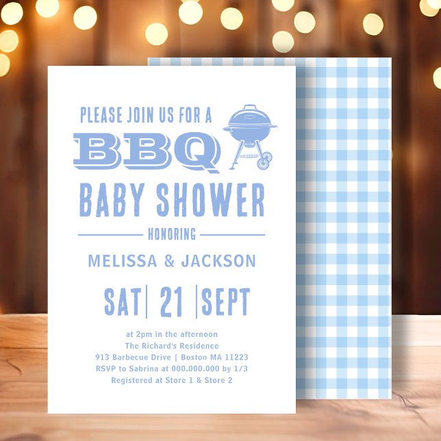 Blue GRILLEN Baby Shower Einladung (Von Creator hochgeladen)