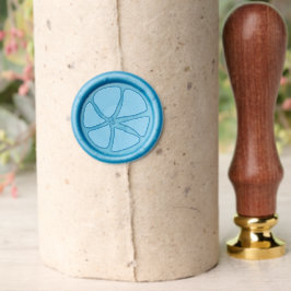 Blue Groovy Blume Wedding Invitation Siegel Wax Seal Stamp