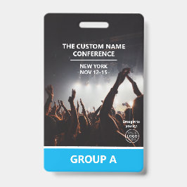 Blue Group Conference QR Code Custom Access Pass Ausweis