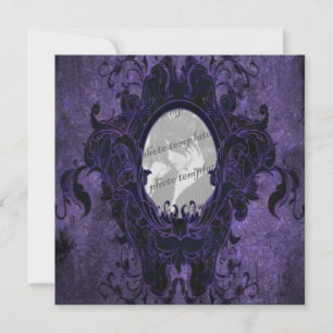 Blue Grunge Damask Goth Foto Frame