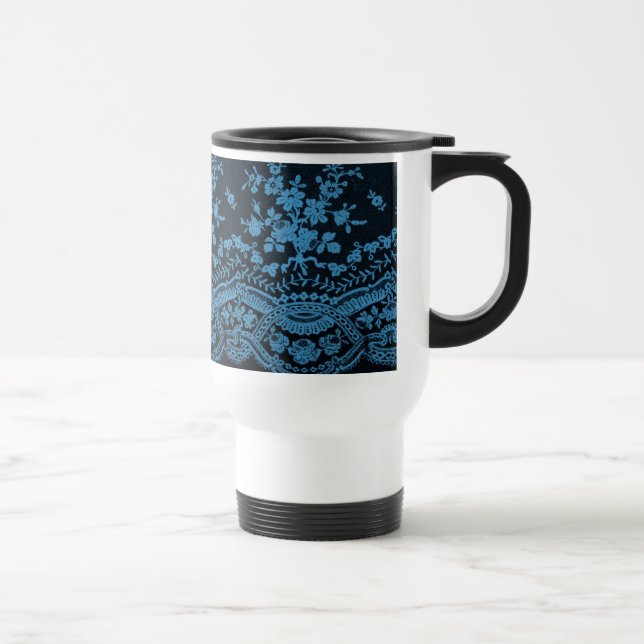 Blue Grunge Lace Reisebecher (Rechts)