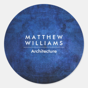 Blue Grunge Texture Runder Aufkleber