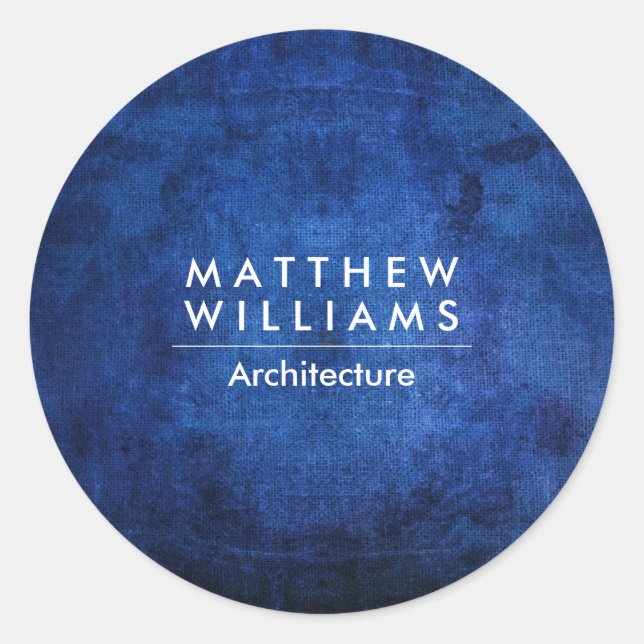 Blue Grunge Texture Runder Aufkleber (Vorderseite)