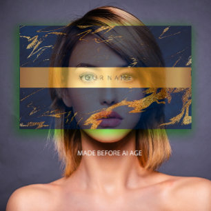 Blue Grungy Gold Marble Vip Business Card2 Visitenkarte