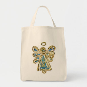 Blue Guardian Angel Art Custom Tote Bag Tragetasche