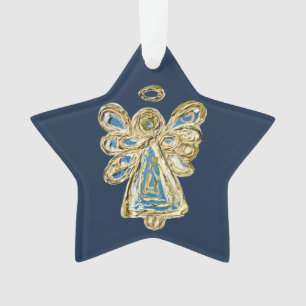 Blue Guardian Angel Art Weihnachtsfeiertag Ornament