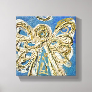 Blue Guardian Angel Art Wrapped Canvas Malerei Leinwanddruck