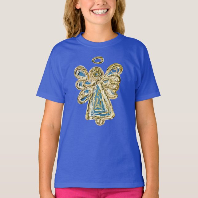 Blue Guardian Angel Custom Holiday Art Shirt (Vorderseite)