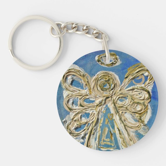 Blue Guardian Angel Custom Schlüsselanhänger (Vorderseite)
