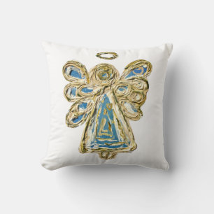 Blue Guardian Angel Decorative Art Throw Kissen