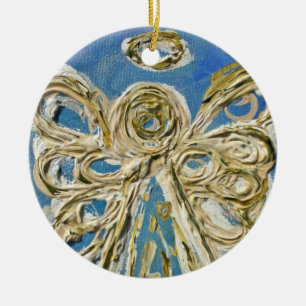 Blue Guardian Angel Ornament Pendant