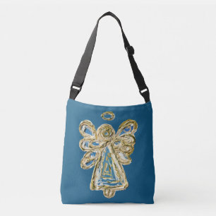 Blue Guardian Angel Pursuit Art Cross Body Bag Tragetaschen Mit Langen Trägern
