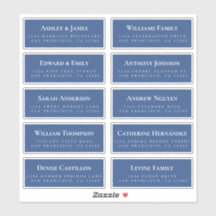 Blue Guest Address Labels ORDER 6" oder 8"!