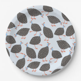 Blue Guinea Hen Pattern Pappteller