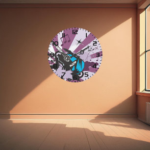 Blue Guitar Große Wanduhr