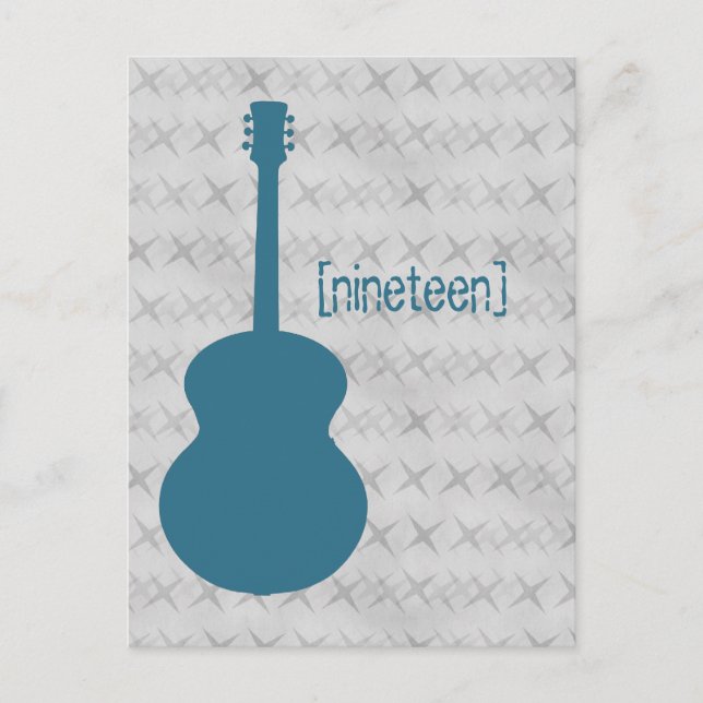 Blue Guitar Grunge Table Postcard Postkarte (Vorderseite)