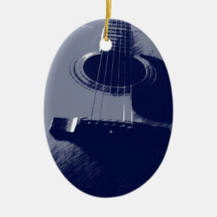 Blue Guitar Keramik Ornament