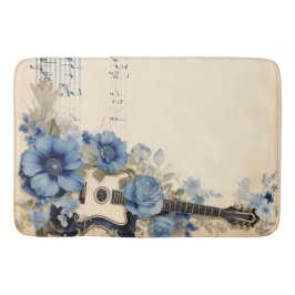 Blue Guitar Musiknotens Blume Badematte
