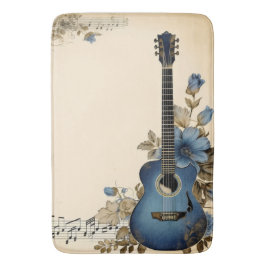 Blue Guitar Musiknotens Blume Badematte