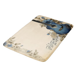 Blue Guitar Musiknotens Blume Badematte