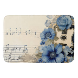 Blue Guitar Musiknotens Blume Badematte