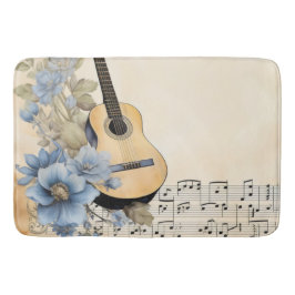 Blue Guitar Musiknotens Blume Badematte