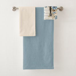 Blue Guitar Musiknotens Blume Badhandtuch Set