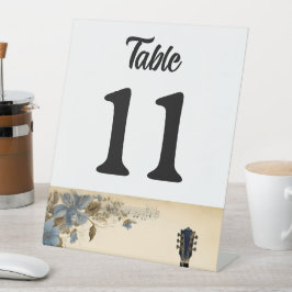 Blue Guitar Musiknotens Blume Sockelschild