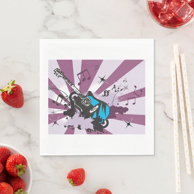 Blue Guitar Paper Napkins Serviette (Von Creator hochgeladen)
